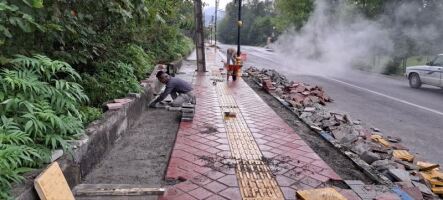 اجرای سنگ فرش خیابان طبیعت